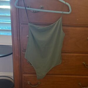 Babaton Khaki Green Contour Bodysuit